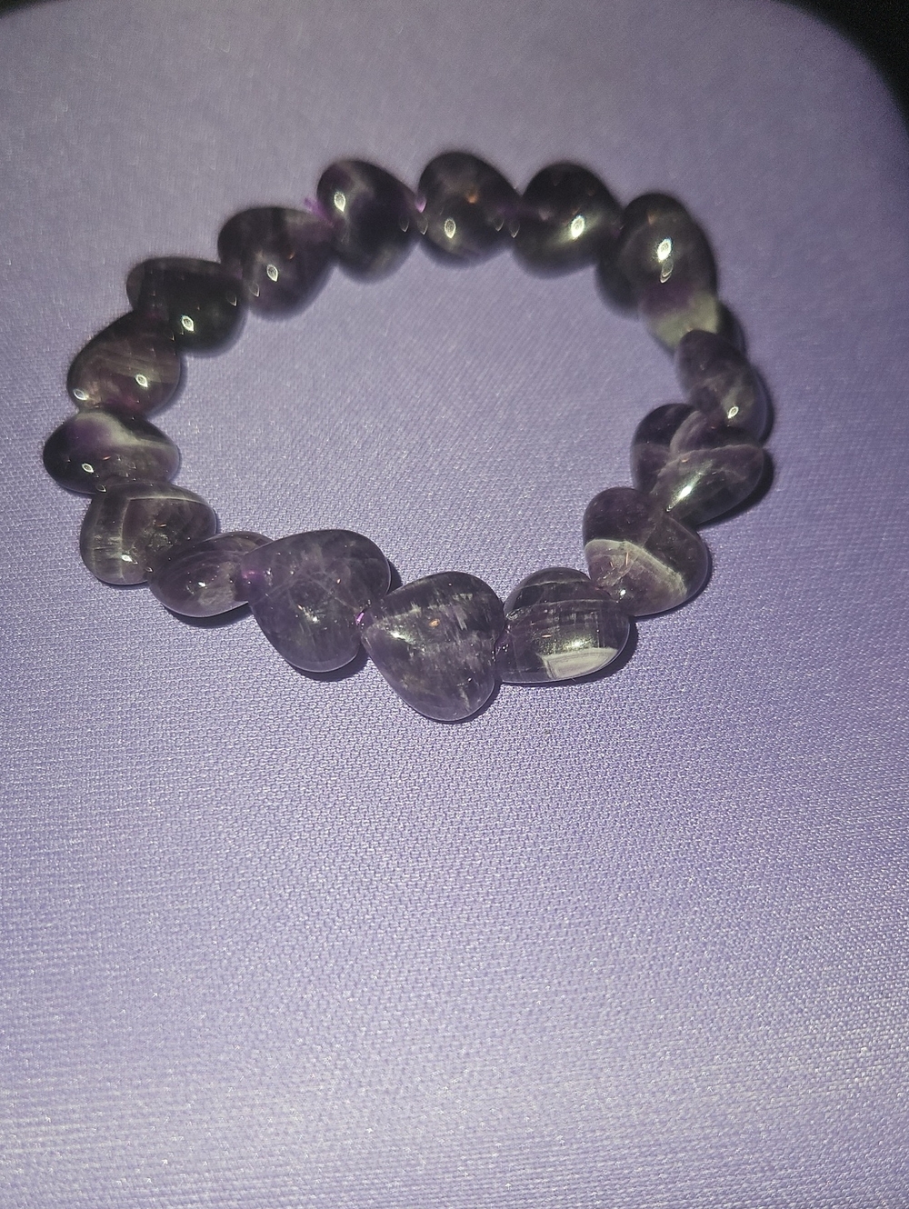 Amethyst Heart Stone Bracelet